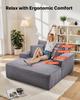 Chaise Lounge Chair, 1240 mm Boneless Chaise Lounge Indoor, Modern Upholstered Oversized Reading Chair with Pillows & Armrests, Sofa Couch Deep Seat