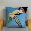 Vintage European Sexy Women Polyester Cushion Cover Sexy Lady Pattern Pillow Cover Decorative For Car Sofa Home 45X45Cm