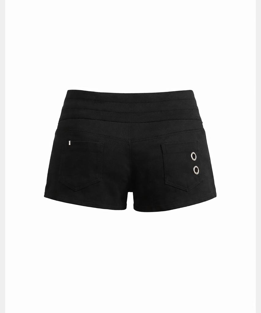 Soea Clip Zip Placket Short Pants (Black)