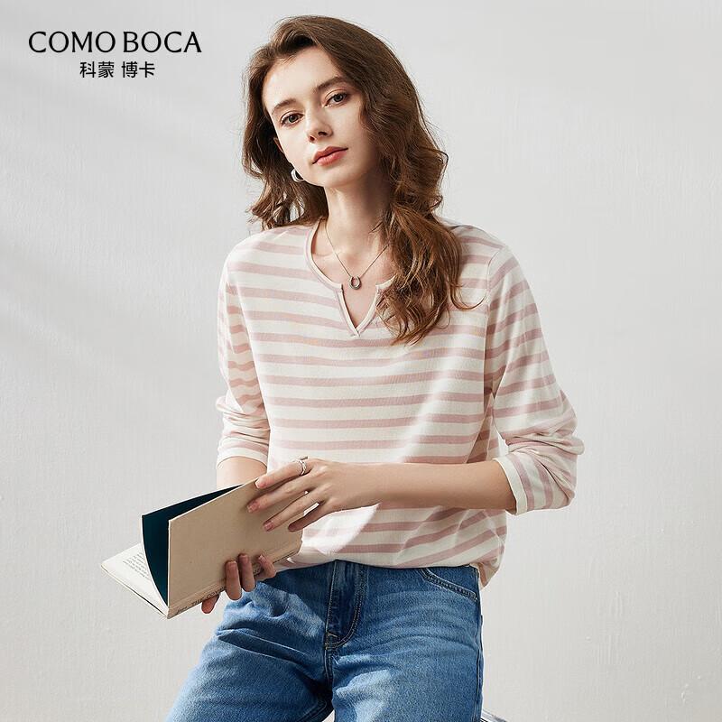 Women's Lyocell Blend Striped Long Sleeve Knit Top
