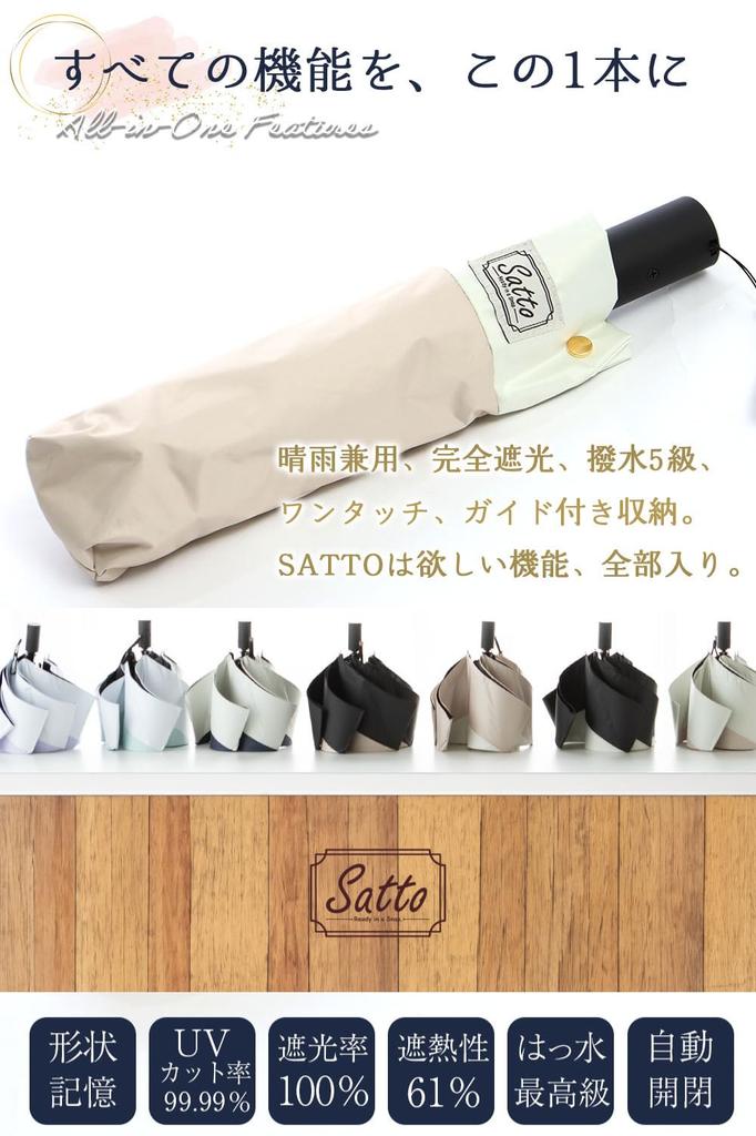 SATTO shape memory that adjusts in 1 second Easy to fold Shape memory 2025 Folding umbrella automatic opening and closing Lightweight Feels degrees
