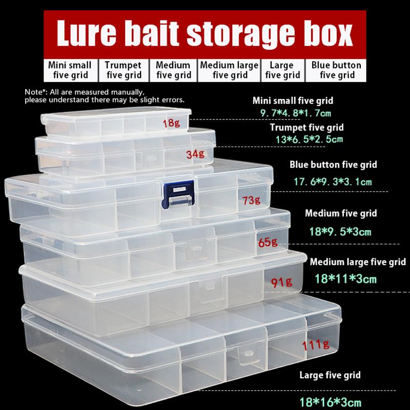 Scatola Luya 5 Scomparti Organizzatore Attrezzatura da Pesca Scatola Trasparente in Plastica per Accessori Esca Artificiale Rana Raggio Scatola per Esca Luya Amo da Pesca