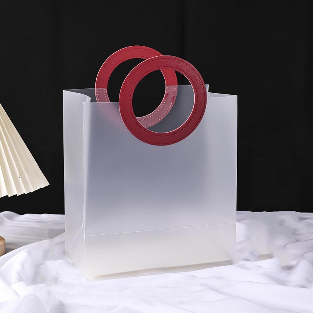 

5 шт. с ручкой Матовый подарочный пакет Прозрачная сумка Подарочный упаковочный пакет Конфеты Упаковка для ювелирных изделий S