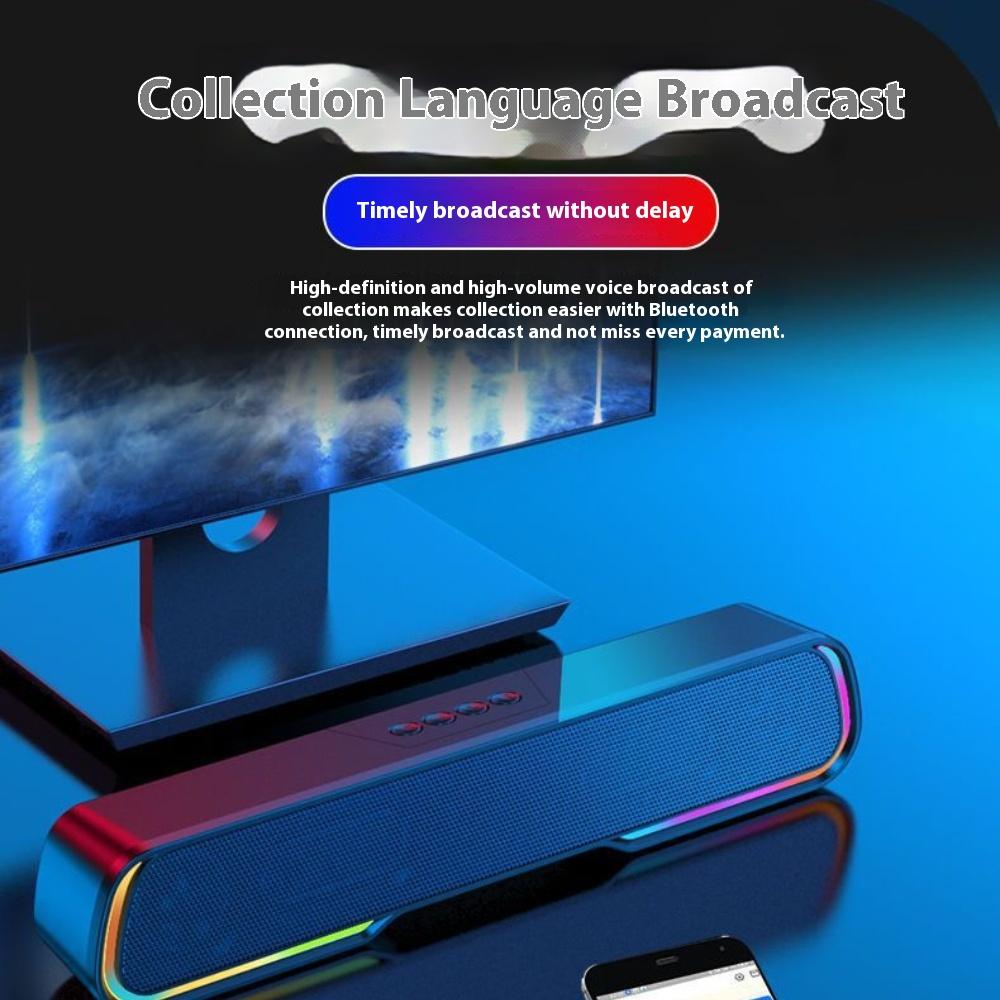 Marquee Luminous Mini Sound Blaster Audio Desktop Strip Portable Subwoofer High Power Bluetooth Speaker