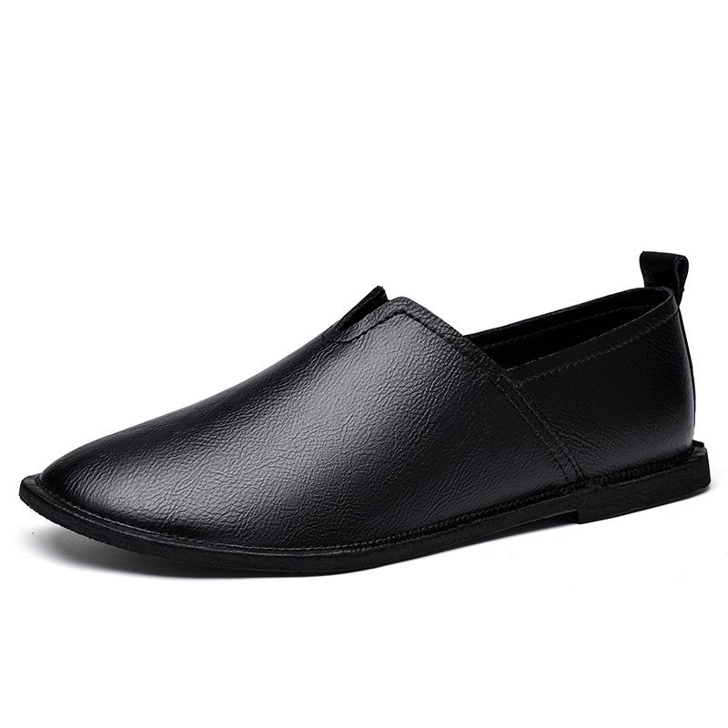 Men s Handmade Leather Slip-on Loafers - Flat, Casual, Low-top Shoes 45