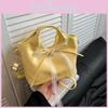 Ribbon Bow Pu Water Bucket Handbag With Top Handle And Casual Design For Urban Outings