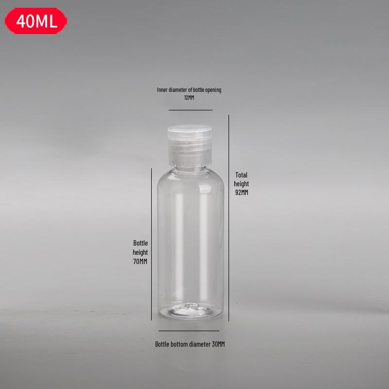 PET Transparent Flip-Top Liquid Dispenser Bottle, 10-50ml
