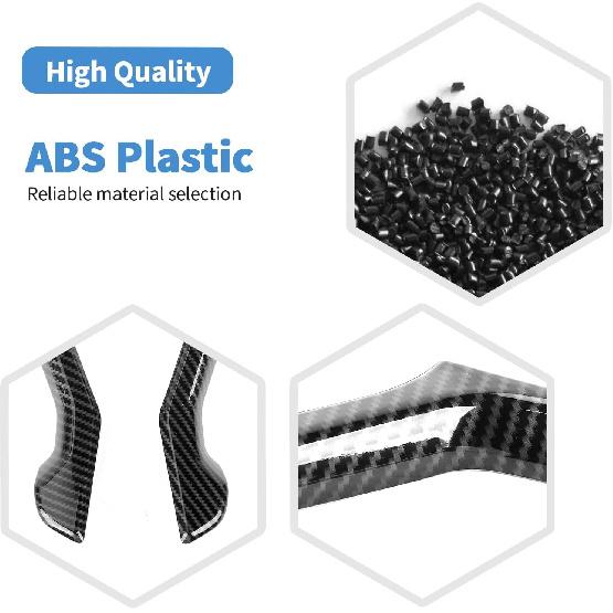 RT-TCZ for Silverado Steering Wheel Trim Carbon Fiber Interior Accessories for Chevrolet Chevy Silverado 2019+ Suburban 2020+ Tahoe 2021+ 2pcs