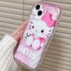 Cute Pink Cat Japanese Korean Style Anti Drop Soft Phone Case For Apple Iphone