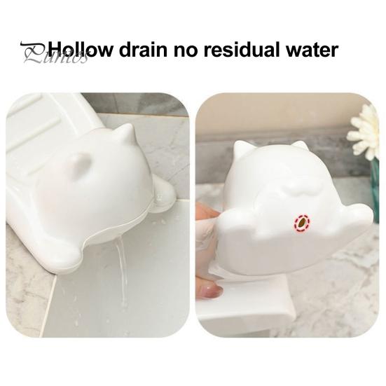 1/2 Stück Badezimmer-Seifenhalter, rutschfestes Design, schnelle Entwässerung, entzückende Katzen-Seifenschale, leicht zu reinigen, Seifensparer