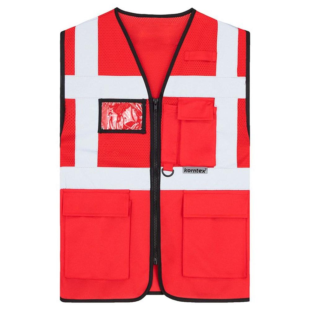 Korntex Unisex Adult Athens Mesh Multi-Functional Hi-Vis Vest