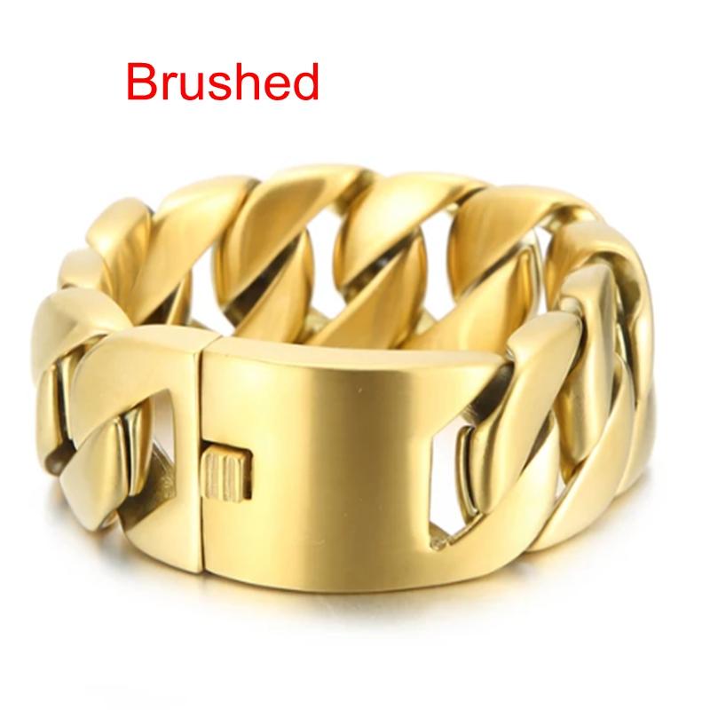

316 Stainless Steel Italy Gold Color Bracelet Bangle Men s Heavy Chunky Link Chain Bracelet Fashion Jewelry Gifts 22cm