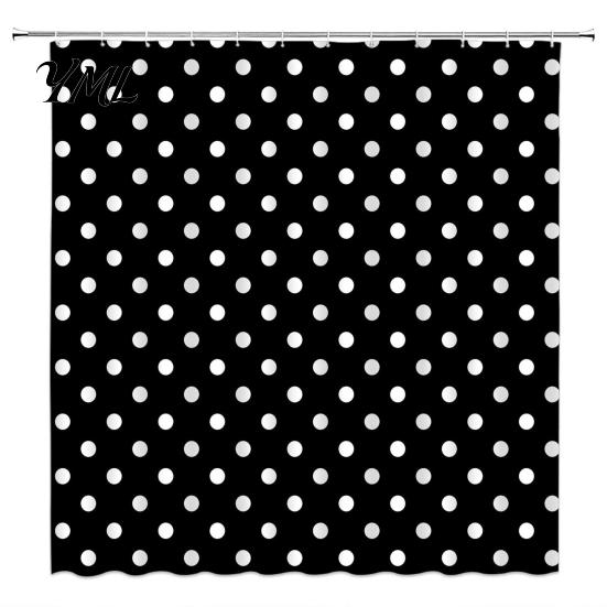 Tende da Bagno Stile Moderno Retrò Tenda Doccia a Pois con Ganci, Tenda da Bagno in Tessuto Impermeabile, Tende Facili da Installare per Decorazione Vasca da Bagno di Casa,