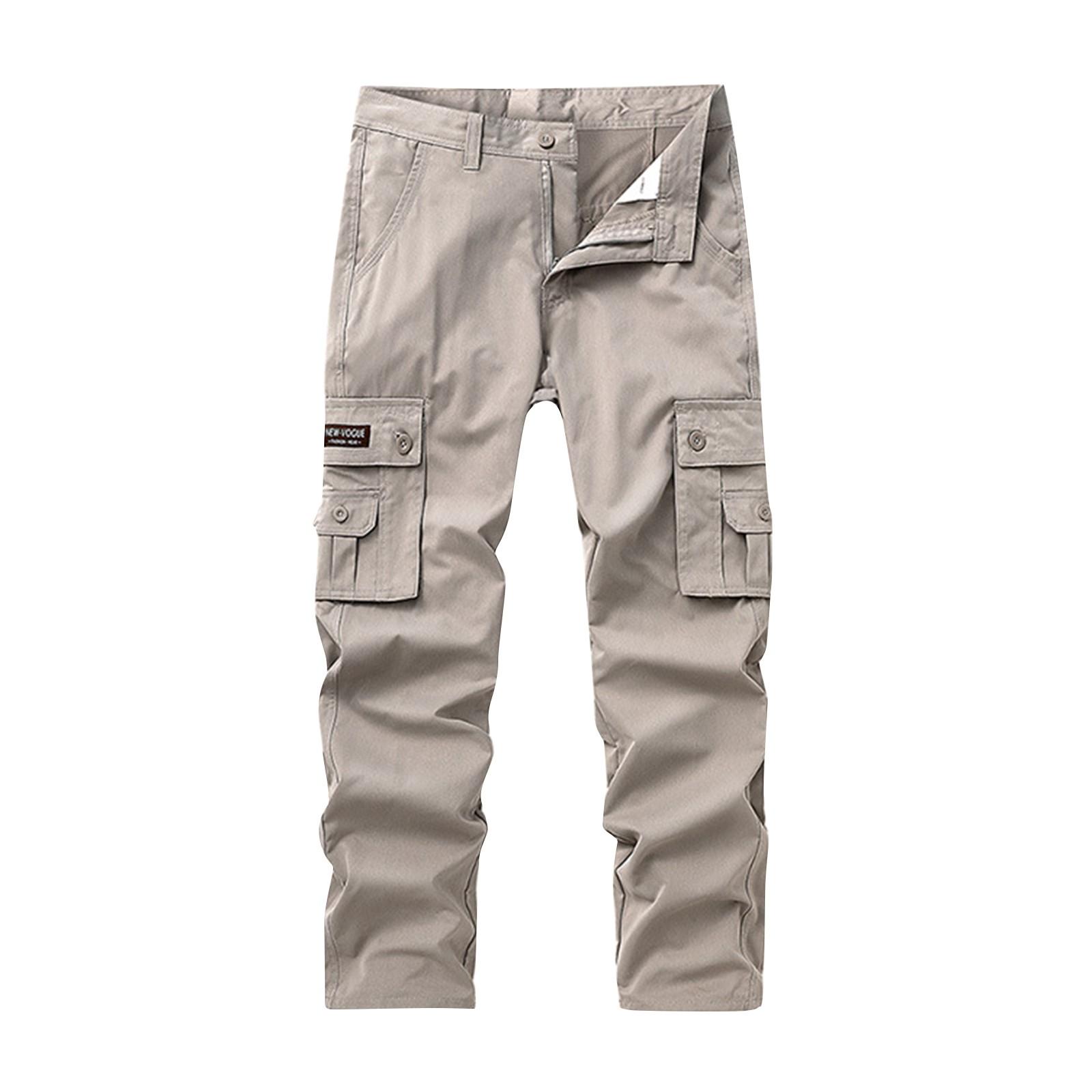

Мужские однотонные брюки-карго с несколькими карманами, мужские повседневные спортивные прямые брюки 38 хаки