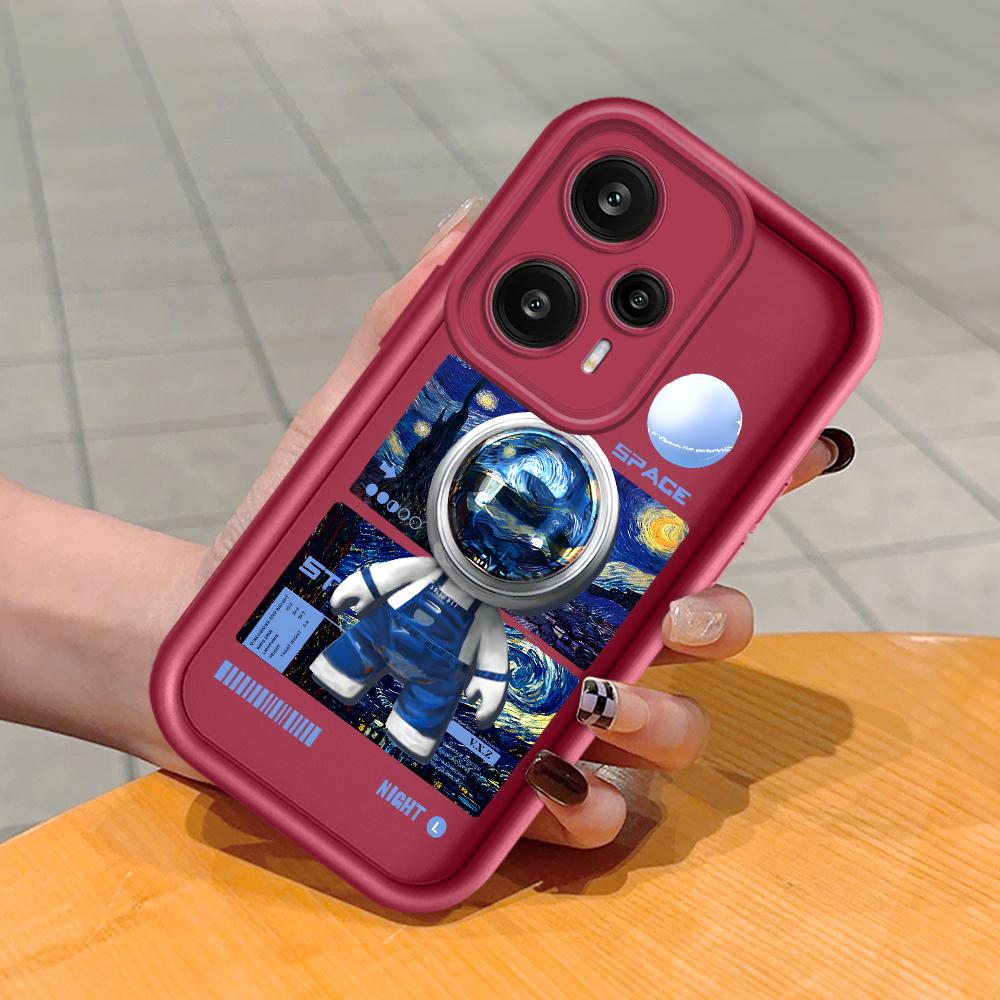 Soft Silicone Square Ladder Printing Pattern Phone Casing Full Cover Camera Shockproof Protection Rubber Case for Xiaomi Redmi