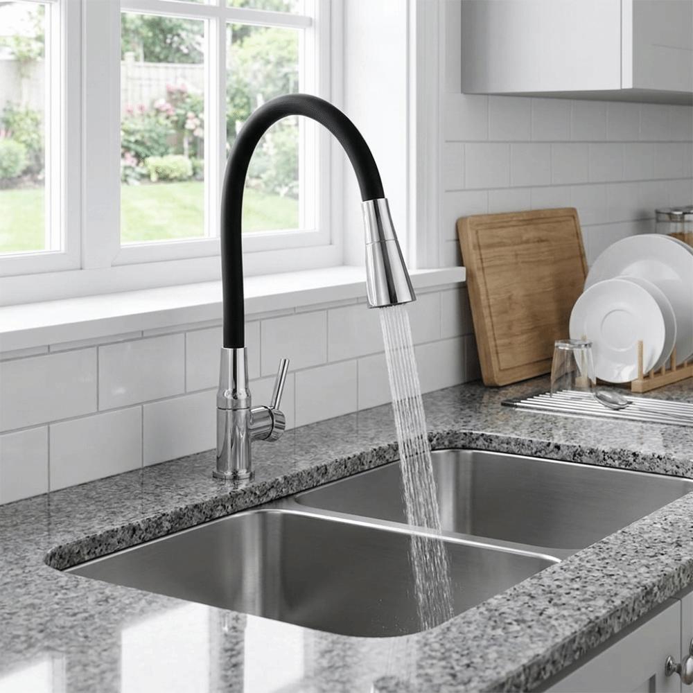 Black Single Cold Water Tap Standard Kitchen Water Supply Systems