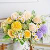 1pc Multicolor Plastic Simulation Daisy Rose Bouquet, Suitable for Wedding Party Decoration