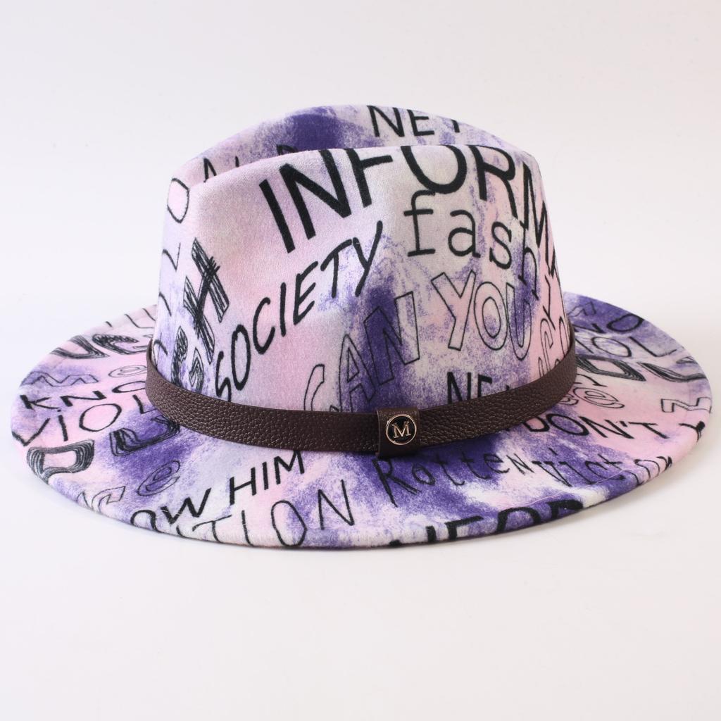 New European and American style letter printing fashion top hat men's and women's fashion jazz hat sunscreen sun hat