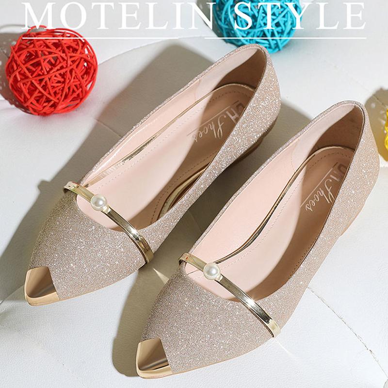 Glossy Flat Single Shoes Pointed Toe Flat Flat Heel Non-slip Comfortable Single Shoes Women's Shoes for Work and Work