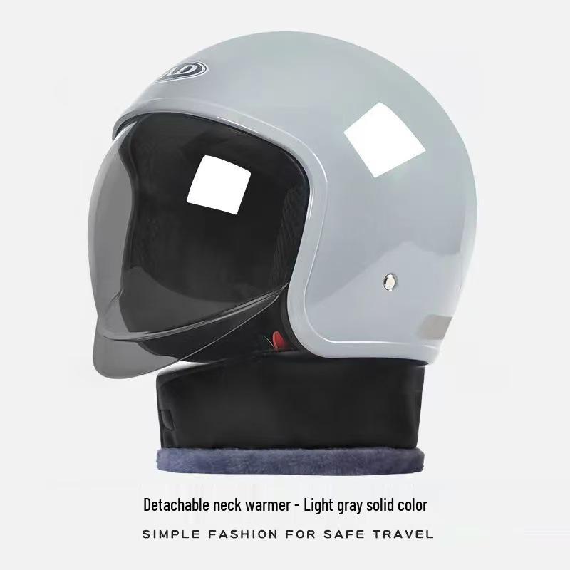 3C Certified AD Electric Motorcycle Helmet, All-Season Half Helmet for Men and Women, Winter-Proof for Scooter Commuting
