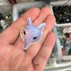 White Crystal Fox Pendant Agate Bracelet, Semi-precious Stone Carved Fox Head.