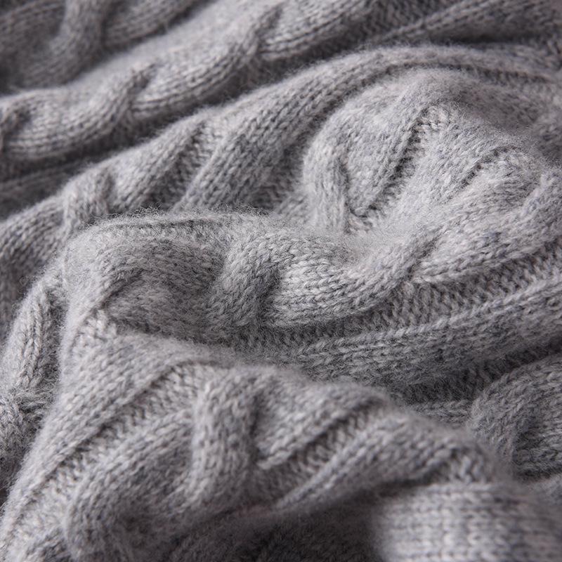 Men's Cashmere Pullover Sweater - 2022 Autumn/Winter, Loose Fit, Half High Neck, Plus Size, Solid Color Knitwear