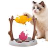 Rotační ryba Dávkovač pamlsků pro kočky Interaktivní grilovaná ryba nad táborákem Kočičí hračka Zábavný pomalý krmítek Obohacující hračka pro kočky žijící v bytě Hra Trénink