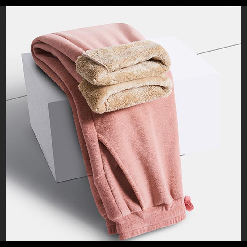 Winter Oversize Pants Men Women Warm Fleece Liner Drawstring Trousers Casual Comfortable Gym Sweatpants