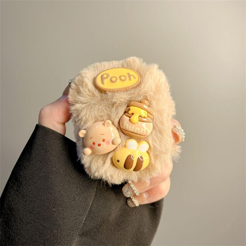 

INS Милый плюшевый мишка-горшочек с медом для защитного чехла для AirPods Pro 2-го поколения, 3-го поколения, 4-го поколения, чехол для Bluetooth-беспроводных наушников airpods3 Stuffed honeypot Bear [single shell]]