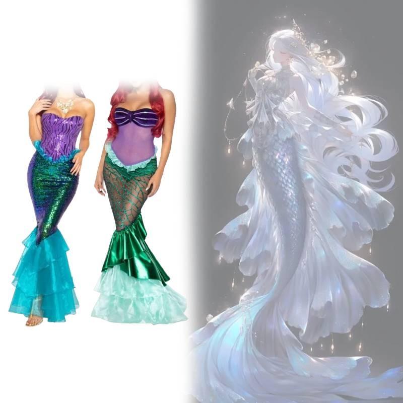 Mermaids Costume For Women With Ethnic Tribal Style For Stage Performance