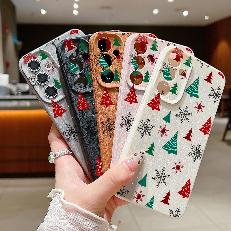 Case For Samsung Galaxy S25 S24 FE S23 Ultra A56 A16 A17 A36 A26 A55 A15 A25 A54 5G S25 S24 S22 Ultra S23 FE Soft TPU Phone Cover Christmas Tree Case