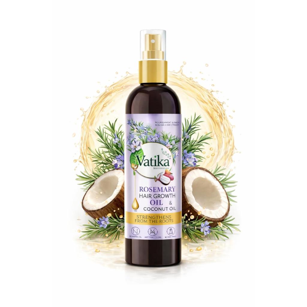 DABUR Vatika Rosemary Hair Growth Oil With Hibiscus & Coconut Oil - 100Ml | Stimulates Hair Growth And Thickness | Reduces Hair Fall | Co-Created