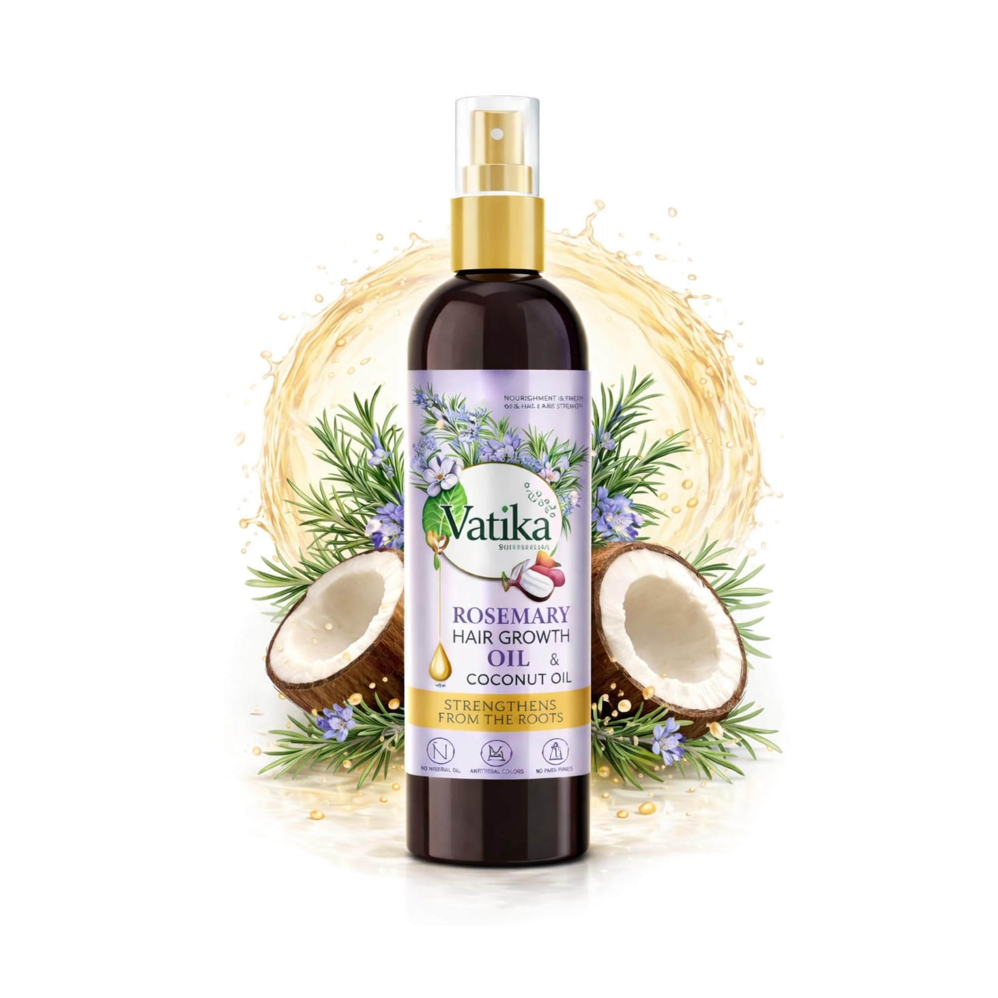 

DABUR Vatika Rosemary Hair Growth Oil With Hibiscus & Coconut Oil - 100Ml | Stimulates Hair Growth And Thickness | Reduces Hair Fall | Co-Created