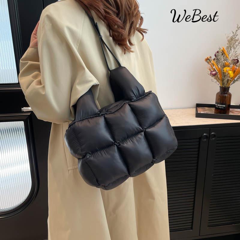 

Trendy Soft Down Handbags and Women s Cotton-padded Jacket Bags Are Fashionable білий