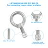 PATIKIL M8 Eye Bolt, 35mm Thread Length, 304 Stainless Steel, with Threaded Shoulder Ring and Double Nuts, for Lifting, 2 Pieces