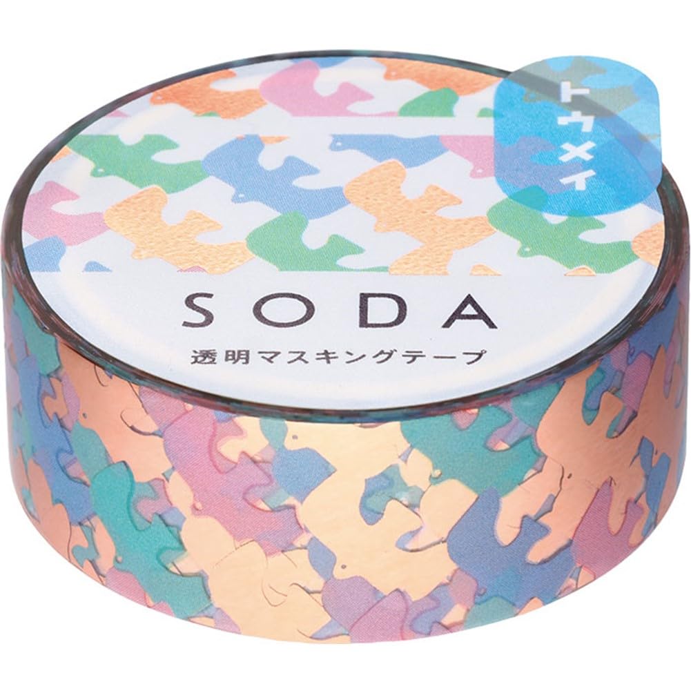 King Jim SODA Masking 15mm Bird Tape, Transparent, Wide, Design, CMTH15-005