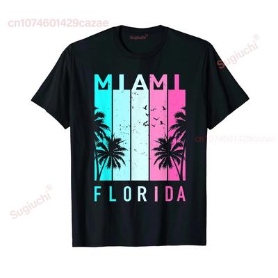 100% Cotton Retro Miami Florida Beach Souvenir T-Shirt MEN WOMEN UNISEX T Shirts Size S-6XL