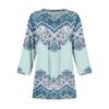 Tunic Tops For Women Loose Fit Prints Tops 3/4 Length Sleeve Womens Tops With Asymmetrical Hem