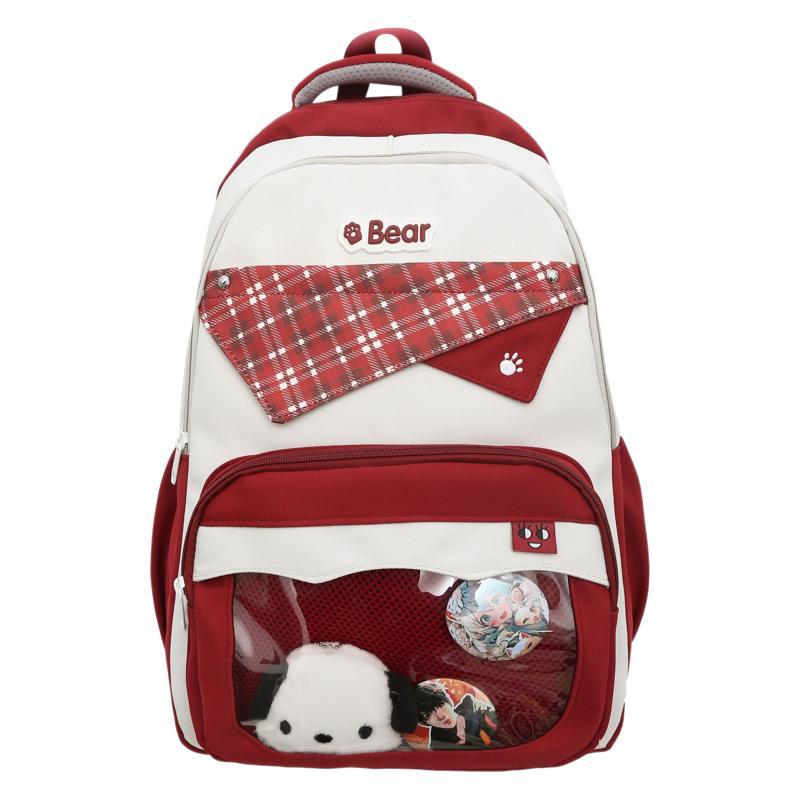 Korean Version of Schoolbag for Female Junior High School Students, Cute Transparent Pain Bag, Large-capacity Computer Backpack, Versatile St