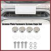 1 Set Bling Car License Plate Fasteners Screws Caps Covers Multicolor Universal Rhinestone License Plate Bolt Cap Plastic Washer Replace Parts