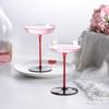 2/1Pcs 220ml Crystal Red Black Cocktail Glass Champagne Goblet Creative Personality Martini Wine Glasses Wedding Cup Party Gifts