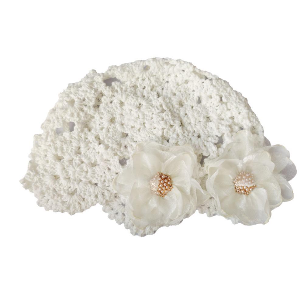 Elegant Hollowed Out Knitted Hat Floral Bohemian Style Beanies  Apparel Accessories