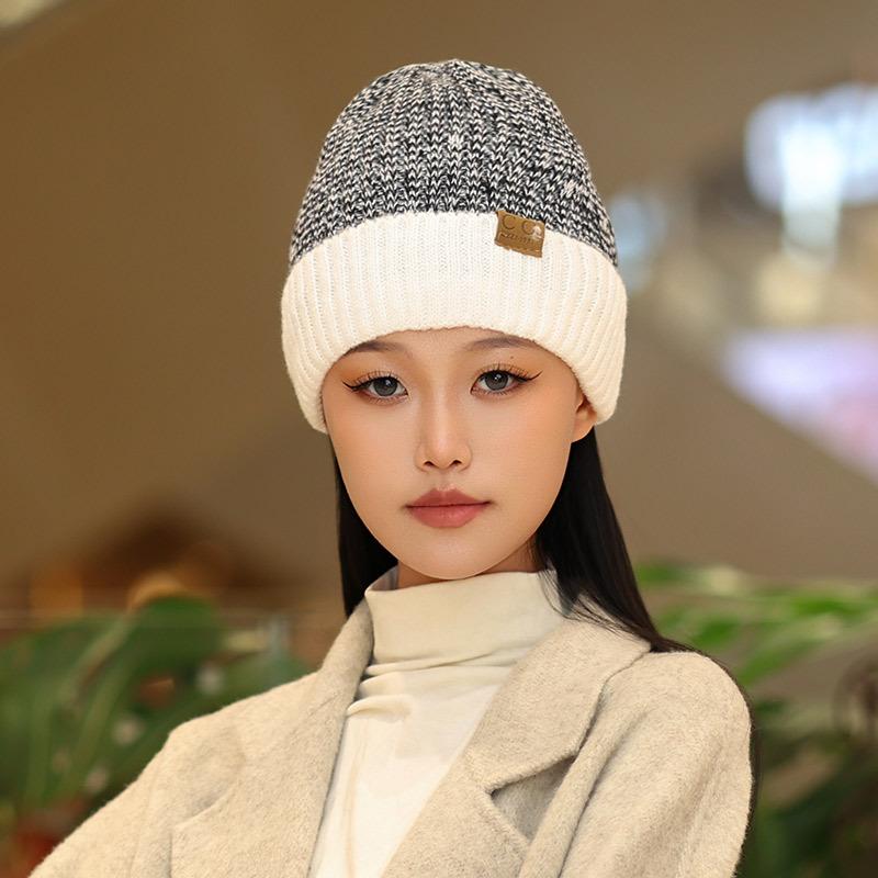 

Зимняя мужская двухслойная шерстяная шапка, взрослая новая плюшевая утолщенная теплая вязаная шапка, защищающая от холода белый