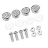 RATCHROLL License Plate Rhinestone Screw Cap Cover White 1 Set