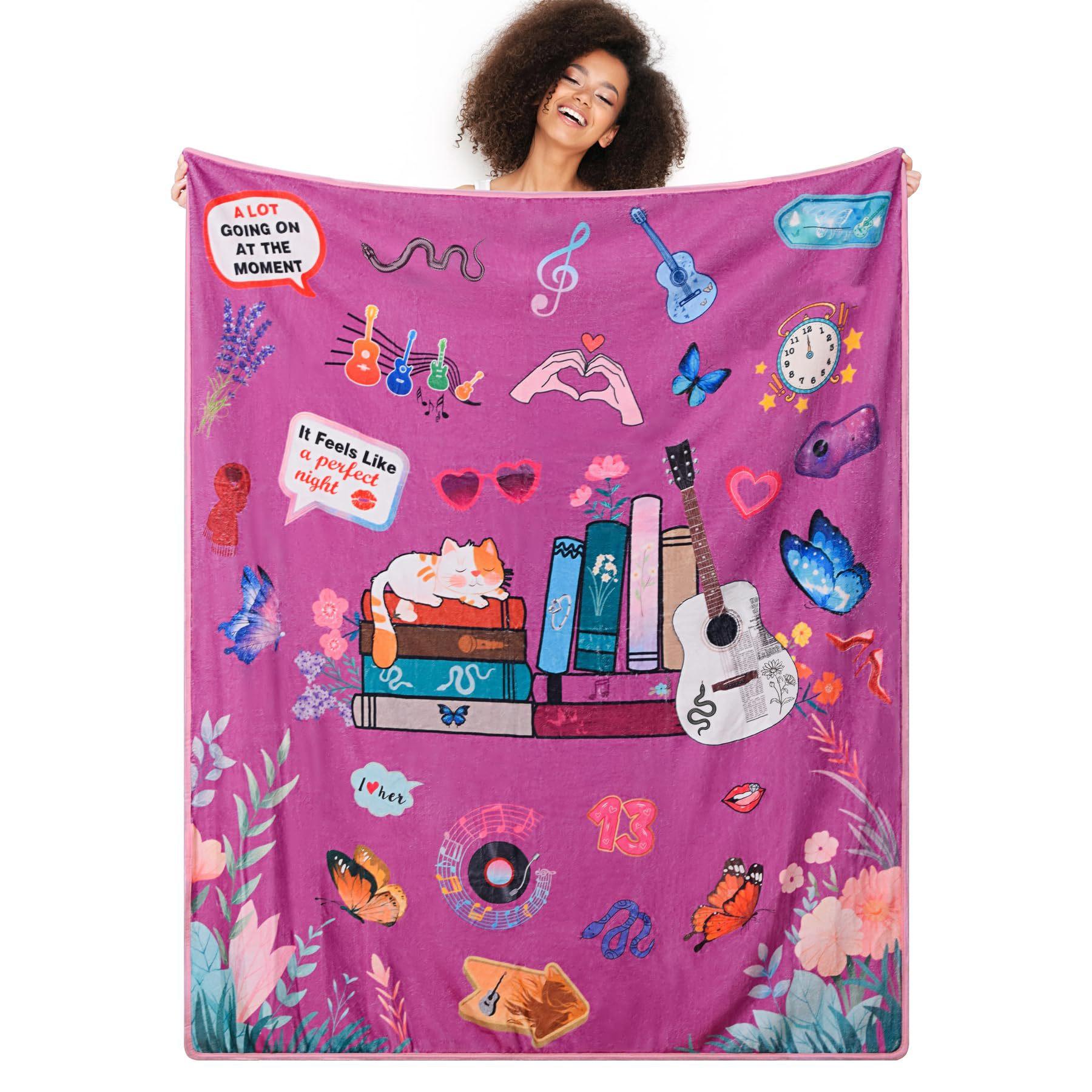

Pink Music Inspiration Album Printed Blanket for Sofa Bed Travel Camping Living Room Office Conditioning Blanket 75x90cm