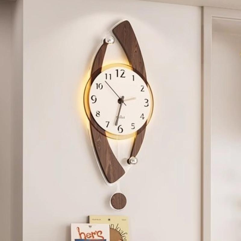 Retro Wall Clocks Nordic Minimalist Acrylic Clocks Elegant Aesthetic Design Clock Household Entrance Hall Luminescent Clock