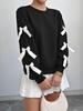 2026 Autumn/Winter Women's Solid Color Bow Long Sleeve Round Neck Hoodie for Christmas
