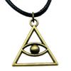 Hamsa Hand Evil Eye Pendant Necklace Spiritual Protection Boho Jewelry With 45cm Leather Chain