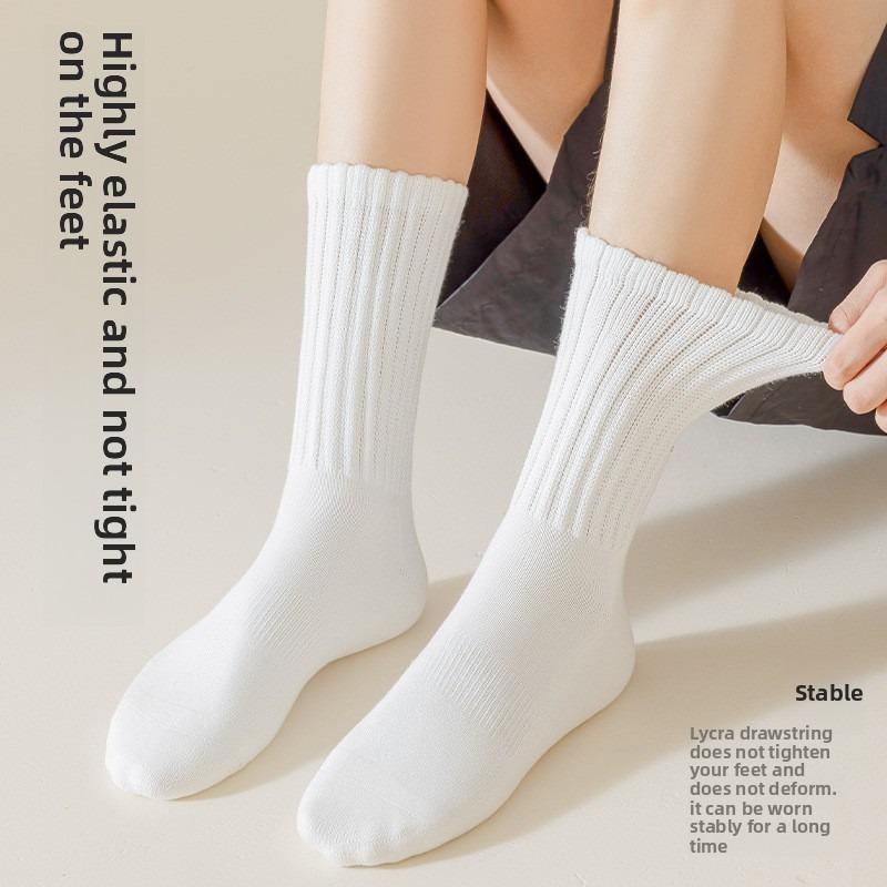 Herren Herbst und Winter Fleece und Verdickt Handtuchsohle Reine Baumwolle Trendige Jugend Sport Mittelhohe Socken