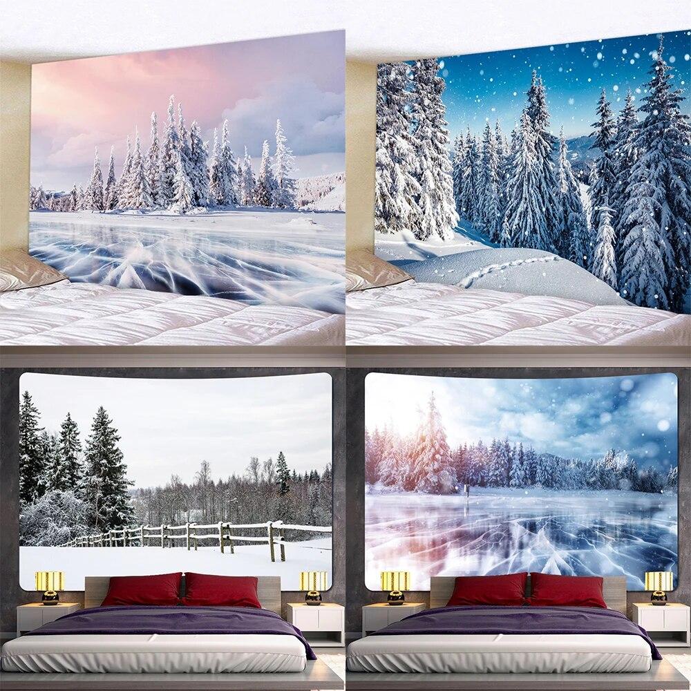 

tapiz navideño Christmas Printed Polyester Tapestry Home Decor Tapestry for Bedroom Living Room Wall Decor Backdrop Fabric